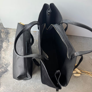 Wildleder Polly De Luxe Tasche - Schwarz