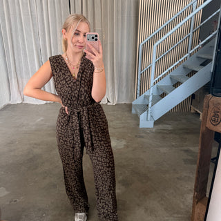 Musselin Jumpsuit Bella - Leo Espresso