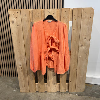 Musselinbluse Big Bow