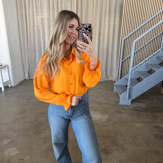 Rüschen Bluse - Orange