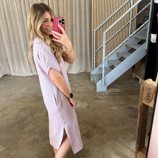 Oversize Kleid Molly - Rosa x Hellblau