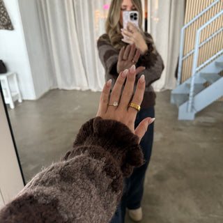 Pullover Cute Waves - Braun x Taupe