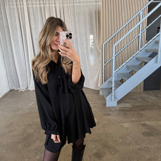 Blusen-Kleid - Schwarz