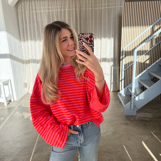 Oversize Longsleeve Stripes -  Neon