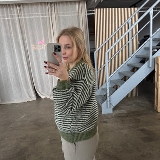 Cute Lines Strickjacke - Grün