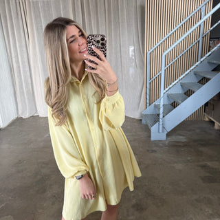 Blusen-Kleid - Butter Yellow