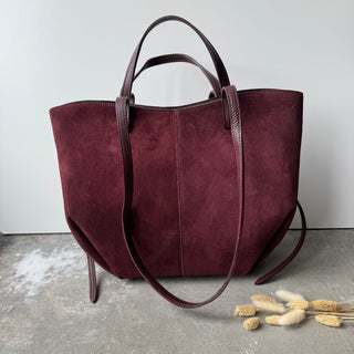 Wildleder Polly De Luxe Tasche - Bordeaux
