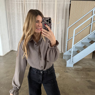 Rüschen Bluse - Taupe