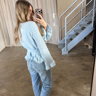 Wickeljacke Rüschen - Babyblau