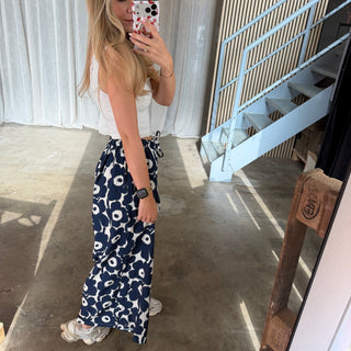 Bluse Amalfi Bloom - Navi Blau