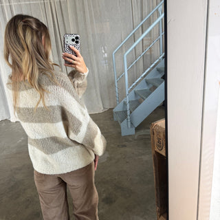 Strickjacke Bella - Beige x Creme