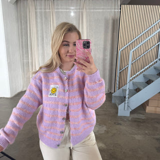 Smile Strickjacke - Flieder x Rosa