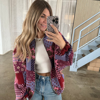 Autumn Bordeaux Bomberjacke