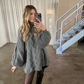 Tangled Oversized Pulli - Dunkelgrau
