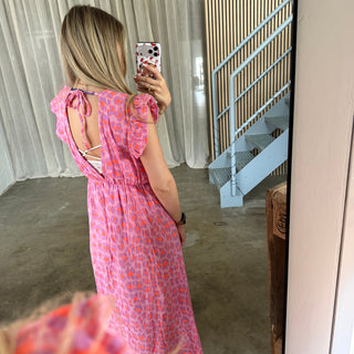 Musselinkleid Rosie - Leo Lila x Neon Orange