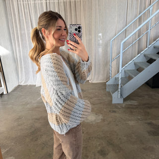 Strickjacke Lima - Ice x Beige