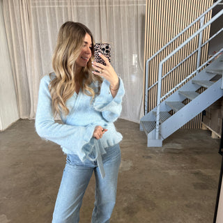 Wickeljacke Rüschen - Babyblau