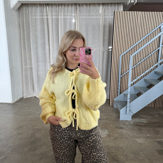 Schleifen Strickjacke - Butter Yellow