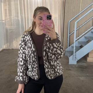 Leo Strickjacke offen - Braun