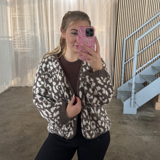 Leo Strickjacke offen - Braun