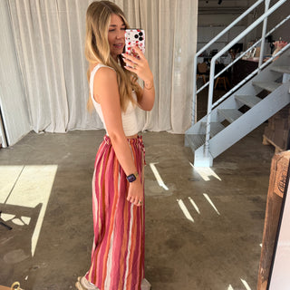 Sommerhose Amalfi Stripes - Berry
